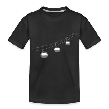 cable car gondola winter holiday vacation sport ski fah - Kids' Premium Organic T-Shirt - black - Front