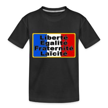 France Drapeau et devise - T-shirt bio Premium Enfant - noir - Devant