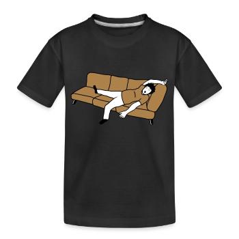 Canapé homme endormi - T-shirt bio Premium Enfant - noir - Devant
