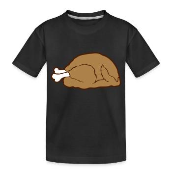 Cartoon turkey roast - Kids' Premium Organic T-Shirt - black - Front