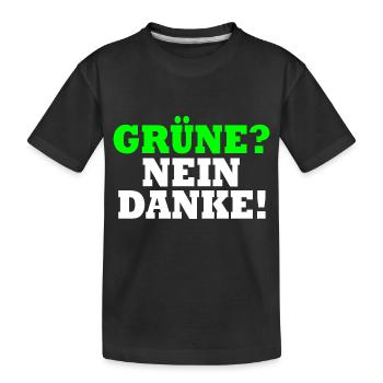 Grüne Nein Danke - Kinder Premium Bio T-Shirt - Schwarz - Vorne