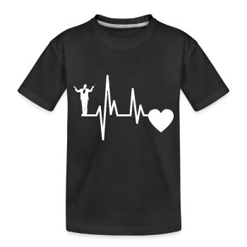 Conductors Heartbeat Conductor Musicians ECG Music - Kids' Premium Organic T-Shirt - black - Front