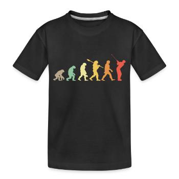 Golf Evolution Retro Geschenk für Golfer - Kinder Premium Bio T-Shirt - Schwarz - Vorne