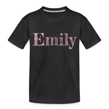 Emily - Kinder Premium Bio T-Shirt - Schwarz - Vorne
