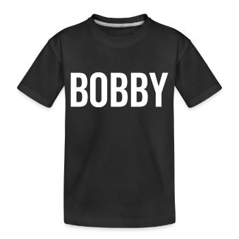 Bobby Custom Name Schriftart Text Geburtstag - Kinder Premium Bio T-Shirt - Schwarz - Vorne