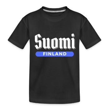 Finnland Finnland Zeichen - Kinder Premium Bio T-Shirt - Schwarz - Vorne