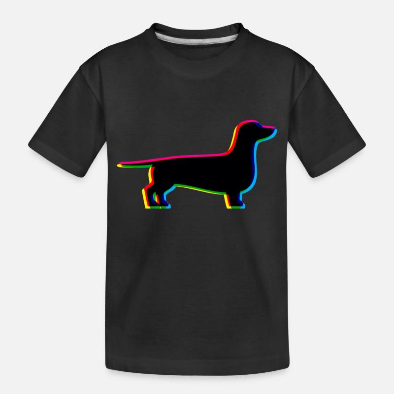 CMYK Dackel - Kinder Premium Bio T-Shirt - Schwarz