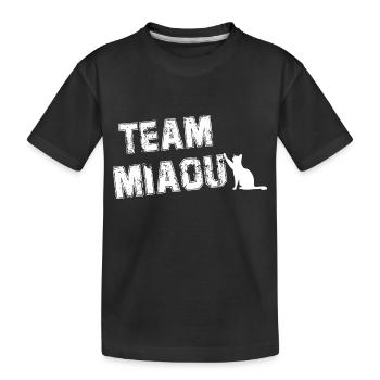 Team miau Katzenhumor - Kinder Premium Bio T-Shirt - Schwarz - Vorne