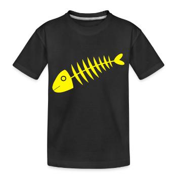 gelber Fisch Comic Fische - Kinder Premium Bio T-Shirt - Schwarz - Vorne