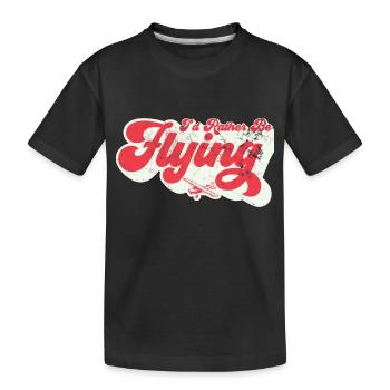 Je préférerais en pilotant l’aviation - T-shirt bio Premium Enfant - noir - Devant