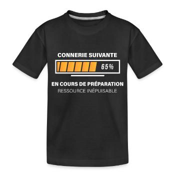 Prochaine connerie téléchargement. Cadeau rigolo - T-shirt bio Premium Enfant - noir - Devant
