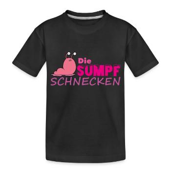 Muddy run shirt mud Lauf Matsch Schnecken obstacle - Kinder Premium Bio T-Shirt - Schwarz - Vorne