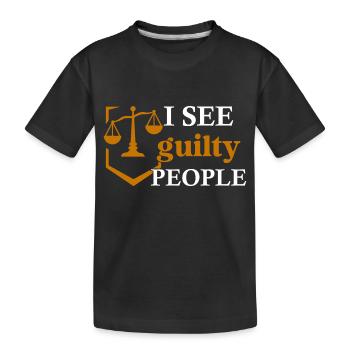 Je vois des avocats coupables - T-shirt bio Premium Enfant - noir - Devant