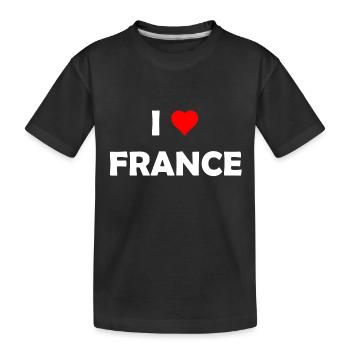 I love France - Ich liebe Frankreich - Paris - Kinder Premium Bio T-Shirt - Schwarz - Vorne