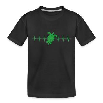 Turtle turtle heartbeat - Kinder Premium Bio T-Shirt - Schwarz - Vorne