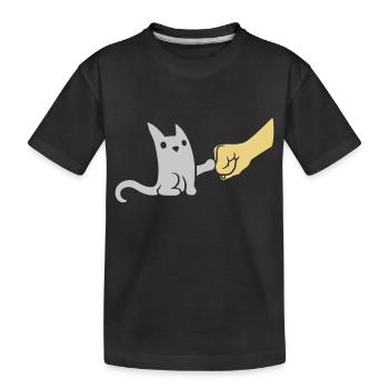 Brofist Katze Fist Pump - Kinder Premium Bio T-Shirt - Schwarz - Vorne