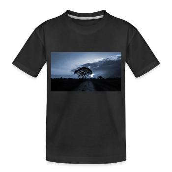 blauer Sonnenuntergang - Kinder Premium Bio T-Shirt - Schwarz - Vorne