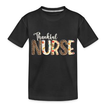Fall Autumn Leopard - Thankful Nurse - Kinder Premium Bio T-Shirt - Schwarz - Vorne