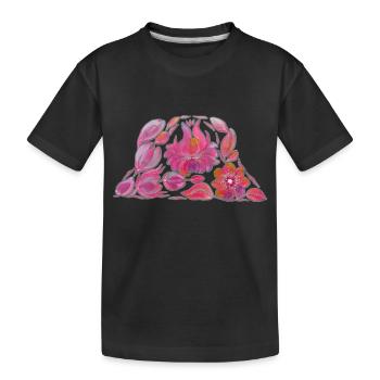 Chapeau de seau rose. Peinture Petrykivka. UA ART. - T-shirt bio Premium Enfant - noir - Devant