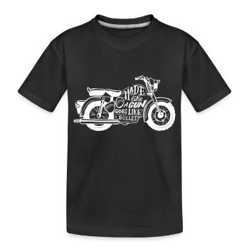 Royal Enfield Bullet 500 Motorcycle Motorrad - Kinder Premium Bio T-Shirt - Schwarz - Vorne