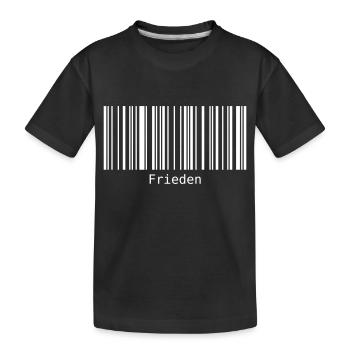 Frieden Barcode Friedenszeichen Strichcode Symbol - Kinder Premium Bio T-Shirt - Schwarz - Vorne