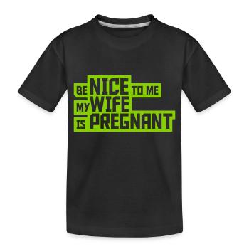 ma femme est enceinte - T-shirt bio Premium Enfant - noir - Devant