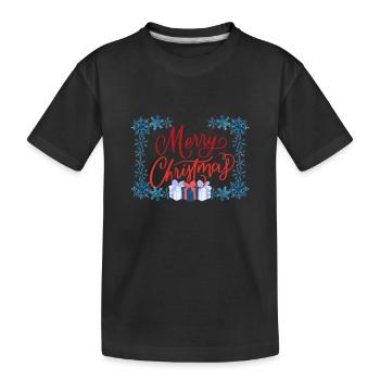 Noël - Arbre de Noël - Vacances du Père Noël - T-shirt bio Premium Enfant - noir - Devant