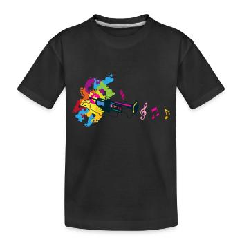 trompete musique note cle sol fantaisie - T-shirt bio Premium Enfant - noir - Devant