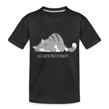 Les gens me fatiguent - T-shirt bio Premium Enfant - noir - Devant