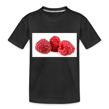 Himbeere. raspberry - Kinder Premium Bio T-Shirt - Schwarz - Vorne