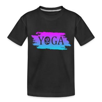 yoga om namaste - Kinder Premium Bio T-Shirt - Schwarz - Vorne