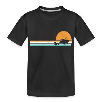 Hélicoptère Rétro Vintage - T-shirt bio Premium Enfant - noir - Devant