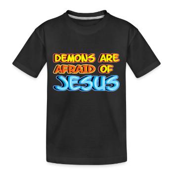 Jesus Christ Has Victory Over Demons - Kids' Premium Organic T-Shirt - black - Front
