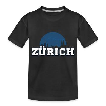 Zürich - Kinder Premium Bio T-Shirt - Schwarz - Vorne