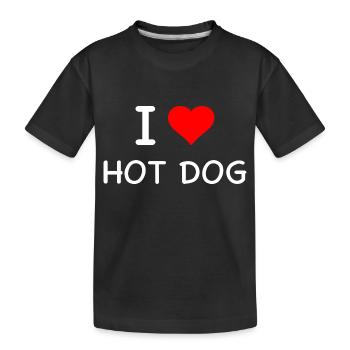 Hot Dog - Kinder Premium Bio T-Shirt - Schwarz - Vorne