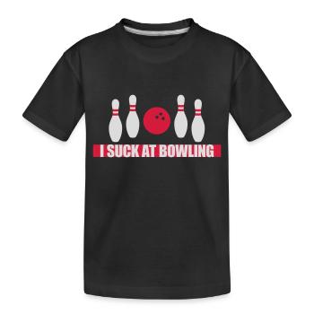 I suck at bowling - Kinder Premium Bio T-Shirt - Schwarz - Vorne