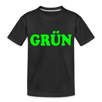Grün - Kinder Premium Bio T-Shirt - Schwarz - Vorne