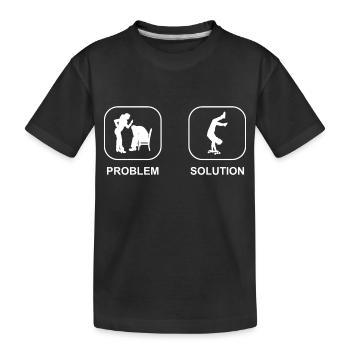 Skateboard Sakten Longboard Skater Skateboarding - Kinder Premium Bio T-Shirt - Schwarz - Vorne