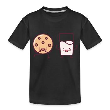 Christmas Chocolate Cookie Milk - Kids' Premium Organic T-Shirt - black - Front