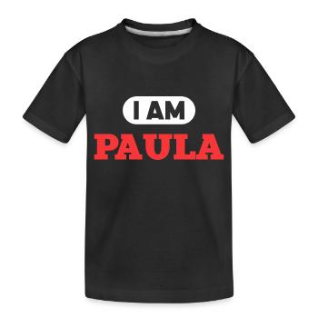 Paula Name Spruch für stolze Paulas - Kinder Premium Bio T-Shirt - Schwarz - Vorne