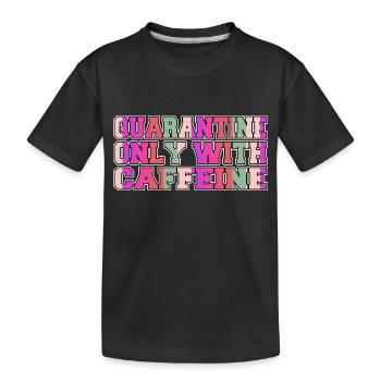 present cappuccino present idea office tired mug - Kids' Premium Organic T-Shirt - black - Front