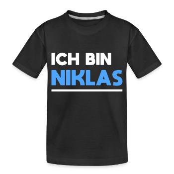 Niklas Name Spruch für stolze Niklas - Kinder Premium Bio T-Shirt - Schwarz - Vorne