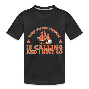 Food Truck Streetfood - Kids' Premium Organic T-Shirt - black - Front