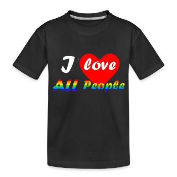 LGBTQ Liebe Regenbogenfahne Fußball - Kinder Premium Bio T-Shirt - Schwarz - Vorne