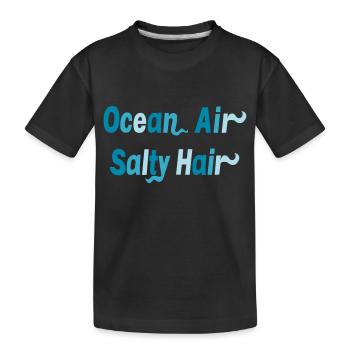 Ocean Air Salty Hair - Kinder Premium Bio T-Shirt - Schwarz - Vorne