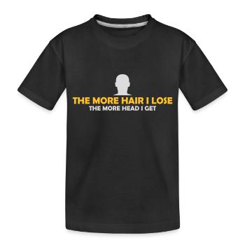 I get more head - Kids' Premium Organic T-Shirt - black - Front