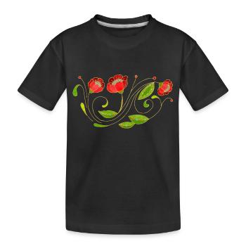 Flowers - Kids' Premium Organic T-Shirt - black - Front