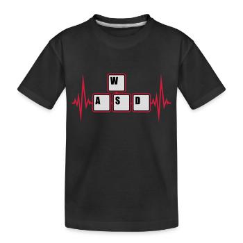 WASD Tastatur Tasten Gamer - Kinder Premium Bio T-Shirt - Schwarz - Vorne