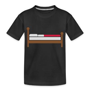Gemütliches Bett Clipart Logo - Kinder Premium Bio T-Shirt - Schwarz - Vorne