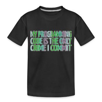 Les blagues en langage informatique présentent le développeur backend - T-shirt bio Premium Enfant - noir - Devant